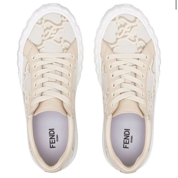 Fendi Camelia FF Karligraphy low-top sneakers in 38.5 - Picture 2 of 12